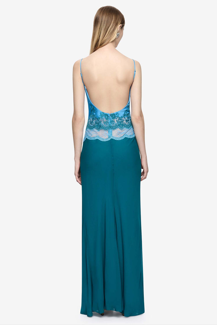 Orsina Scoop Maxi Dress in Azure Blue/Jade