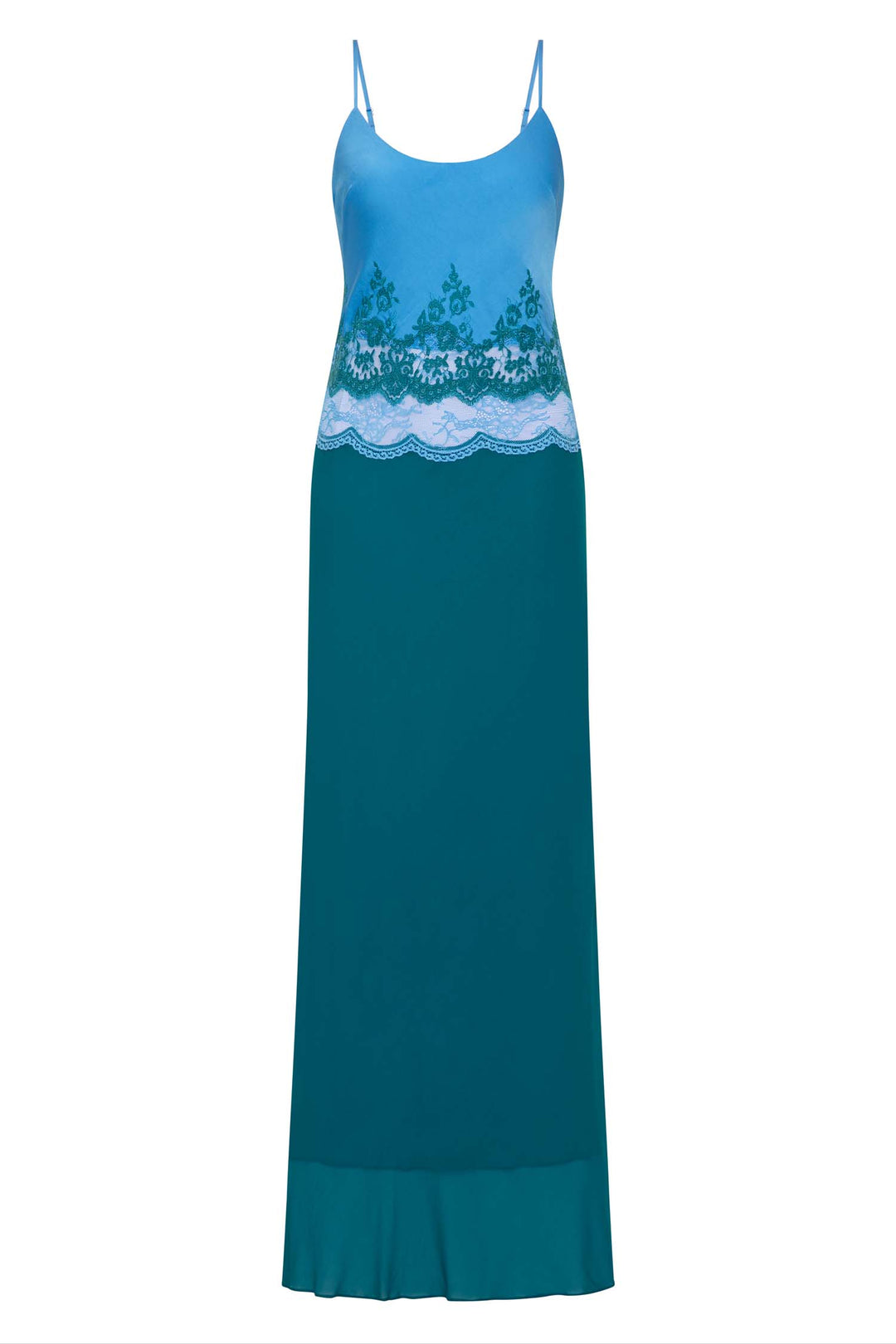 Orsina Scoop Maxi Dress in Azure Blue/Jade