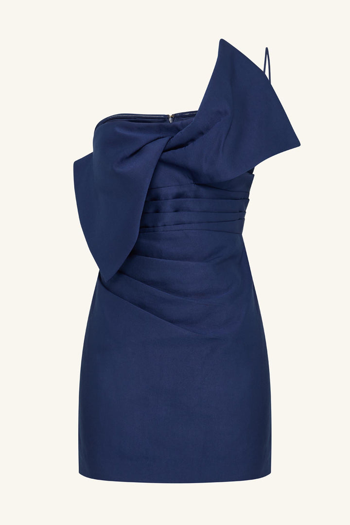 Otis Twist Knot Mini Dress in Midnight