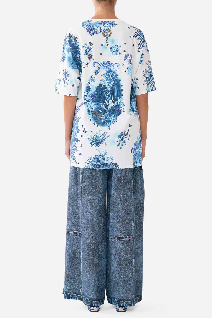 Oversized Band Tee in The Porcelain Parlour