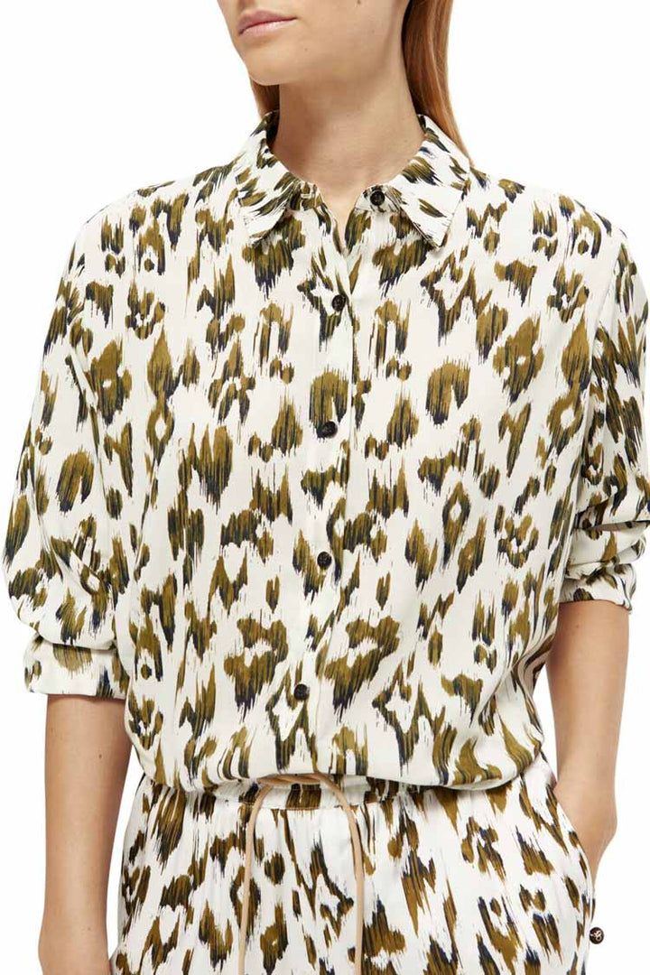 Oversized Printed Shirt in Brushed Ikat