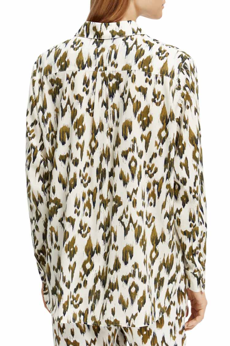 Oversized Printed Shirt in Brushed Ikat