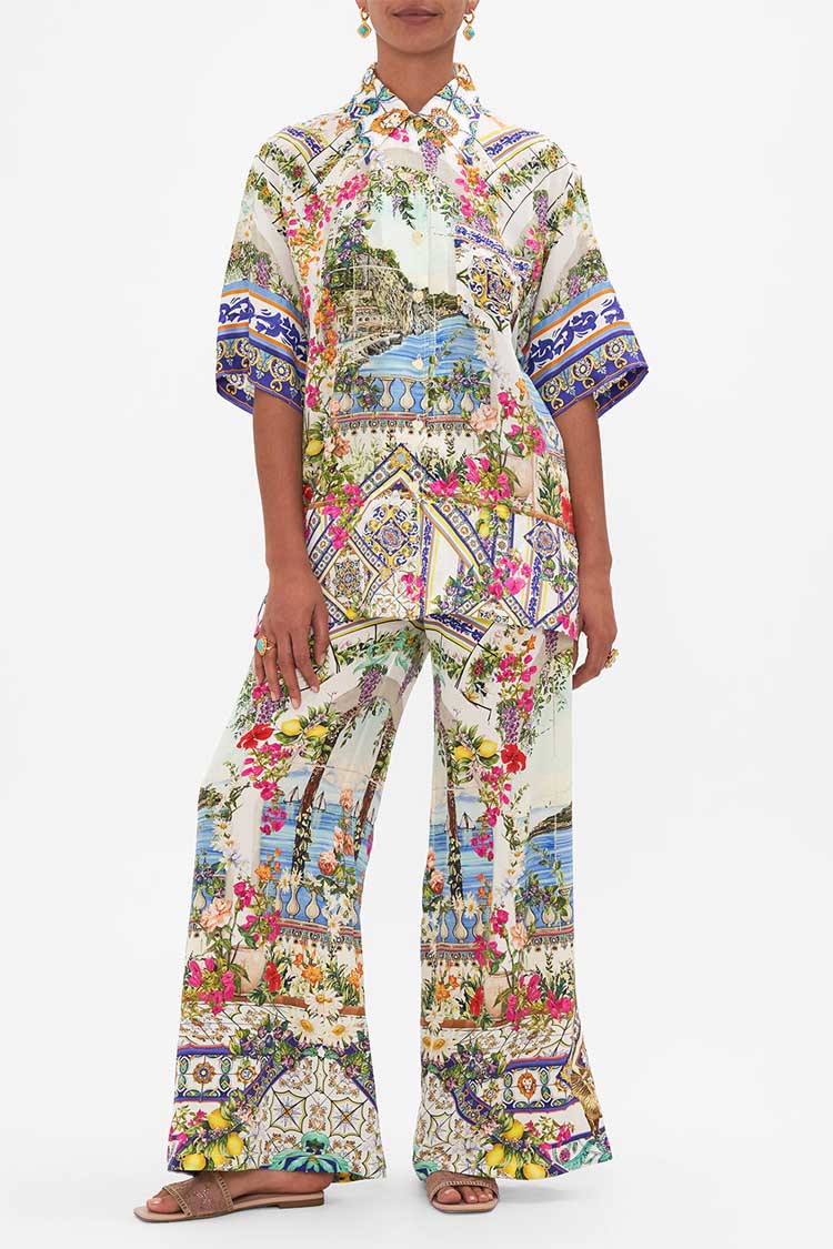 Oversized Shirt w Pocket in Amalfi Amore