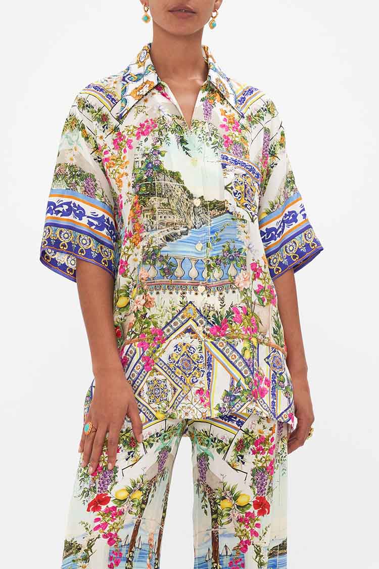 Oversized Shirt w Pocket in Amalfi Amore