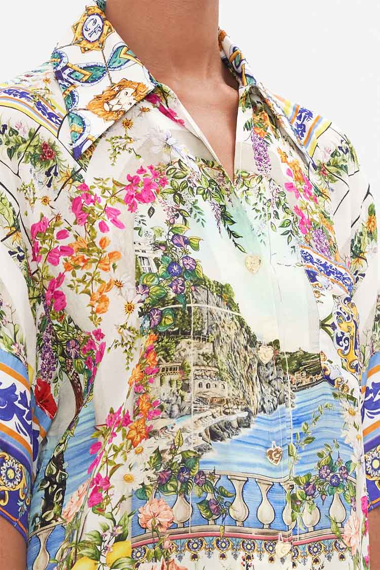 Oversized Shirt w Pocket in Amalfi Amore