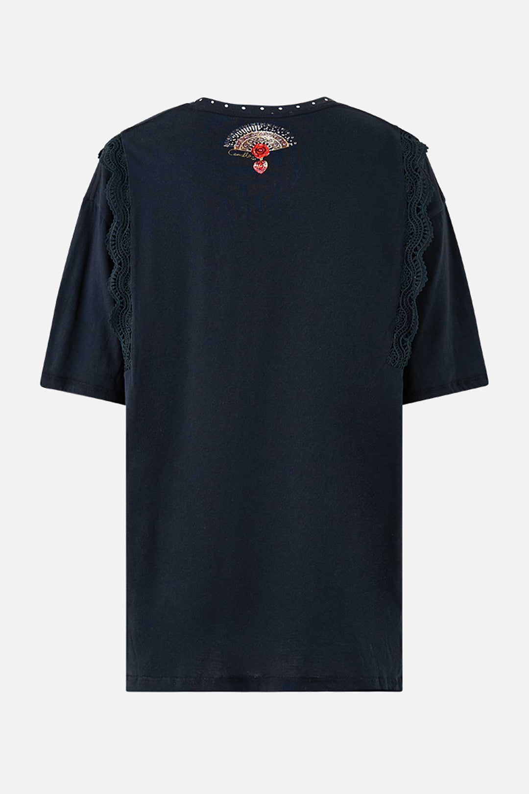 Oversized Tee with Lace Trim in Daughters of Duende