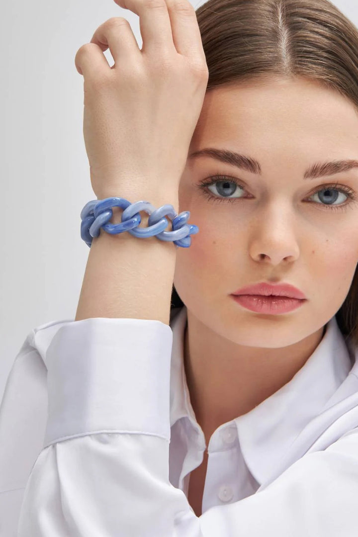 Flat Chain Bracelet in Ocean Blue