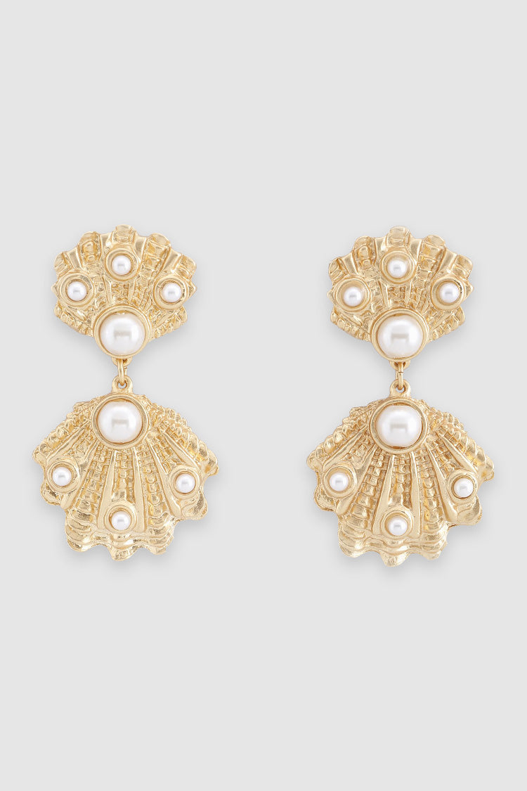 Pacific Shell Earrings in Gold
