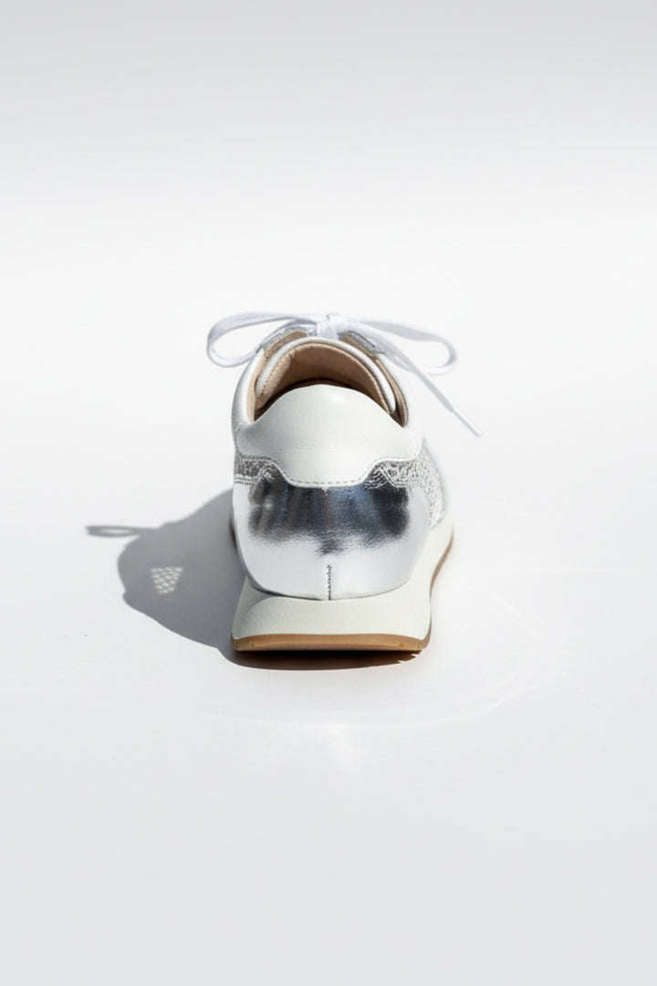 Paget Jewelled Sneakers in Silver White