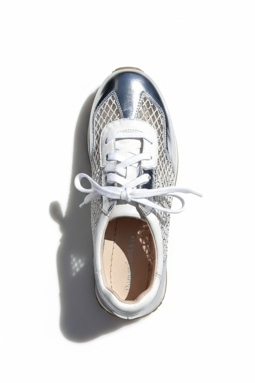 Paget Jewelled Sneakers in Silver White