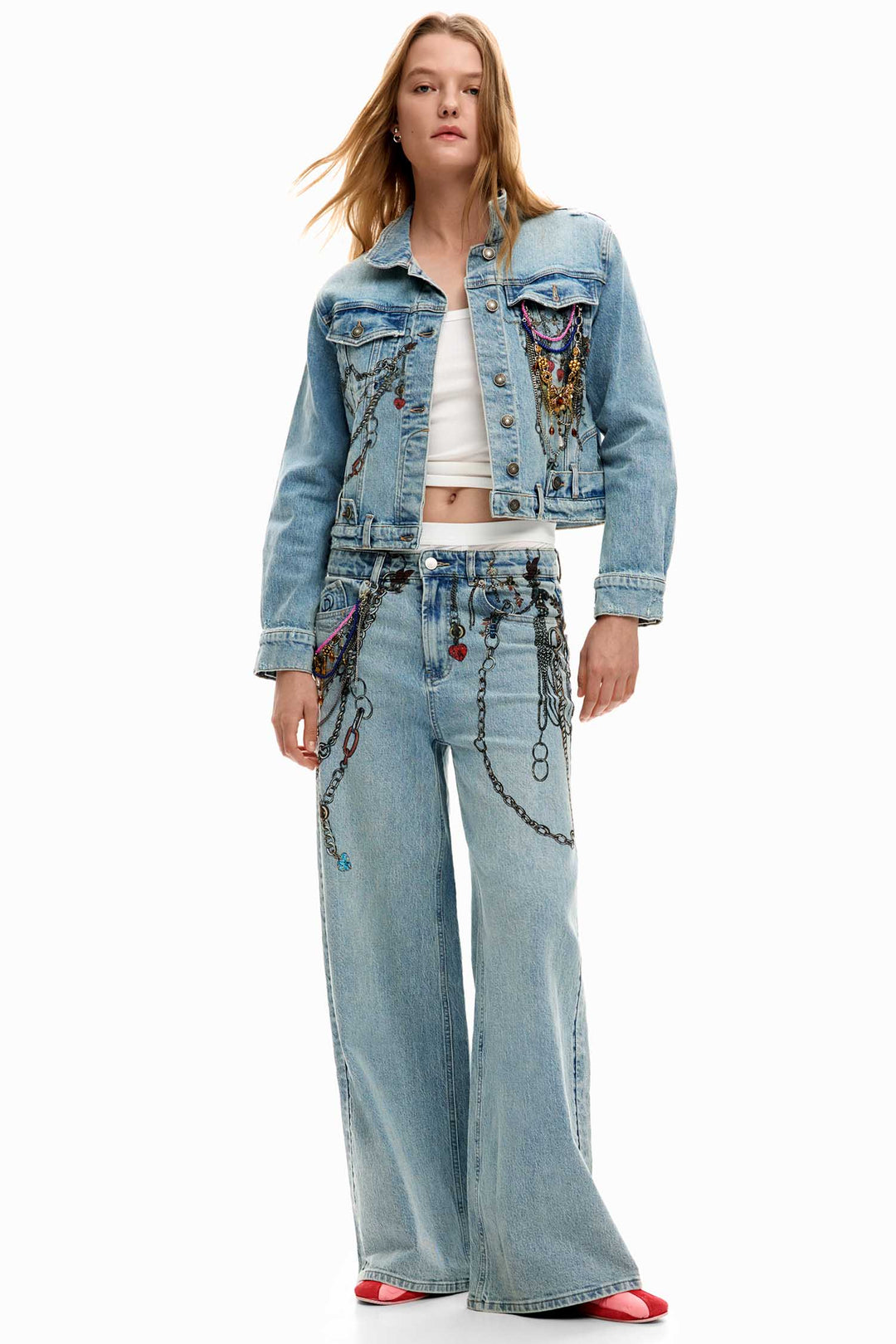 Paint Denim Jeans in Medium Wash