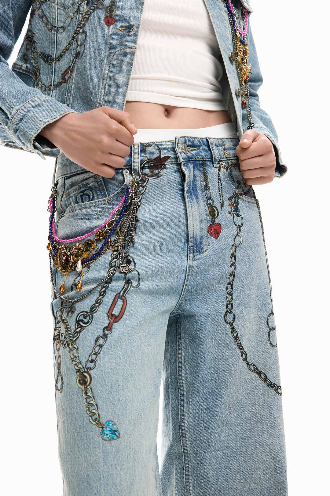 Paint Denim Jeans in Medium Wash