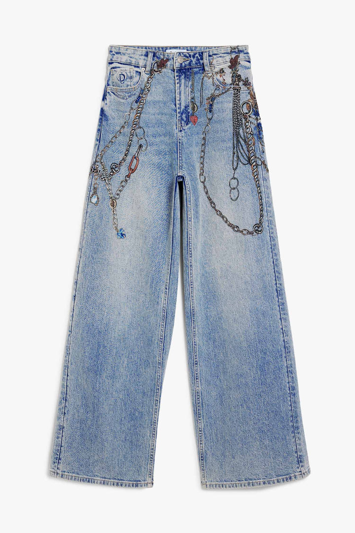 Paint Denim Jeans in Medium Wash