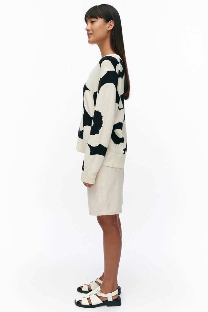 Paiva Unikko Knitted Cotton Pullover in Off-White