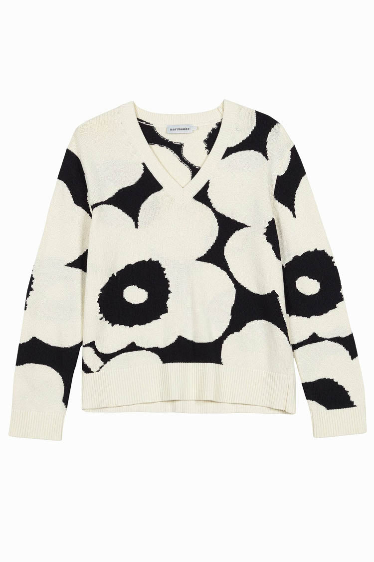 Paiva Unikko Knitted Cotton Pullover in Off-White