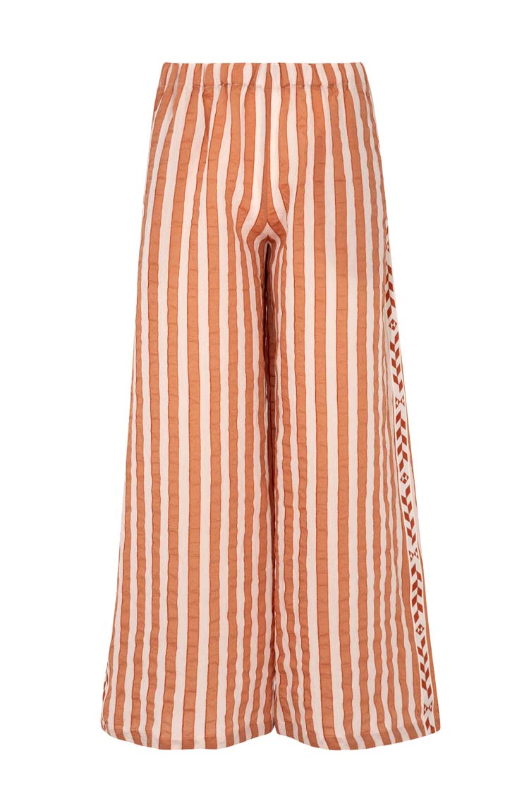 Half Cut Pant in Coffee Stripe | FINAL SALE