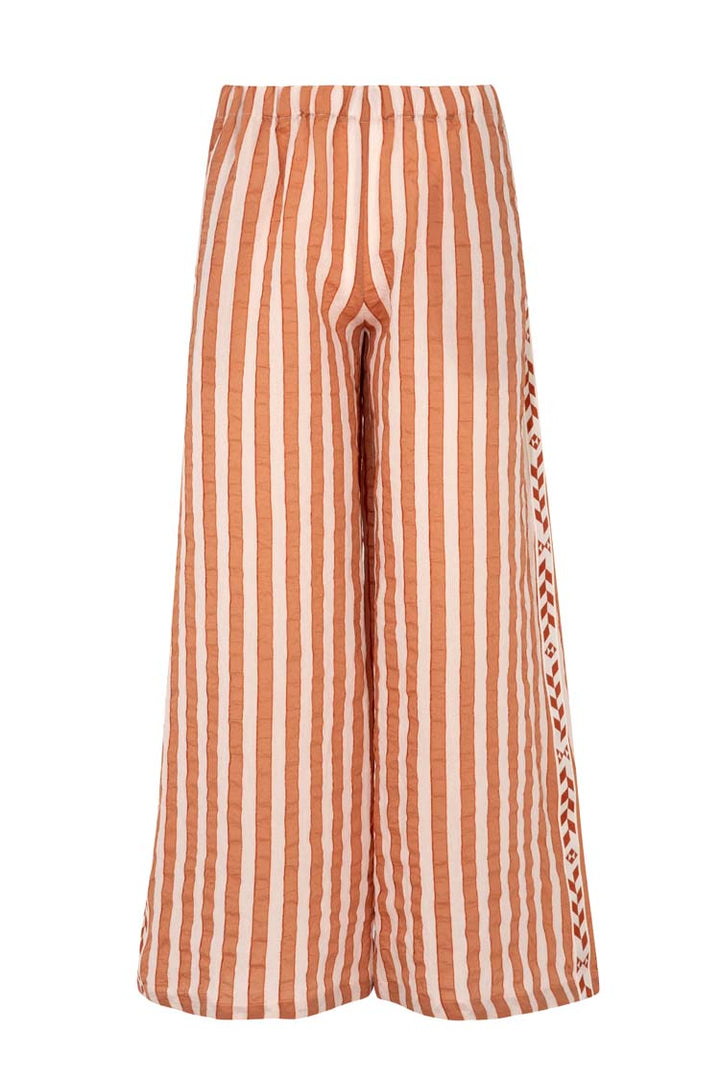 Half Cut Pant in Coffee Stripe | FINAL SALE