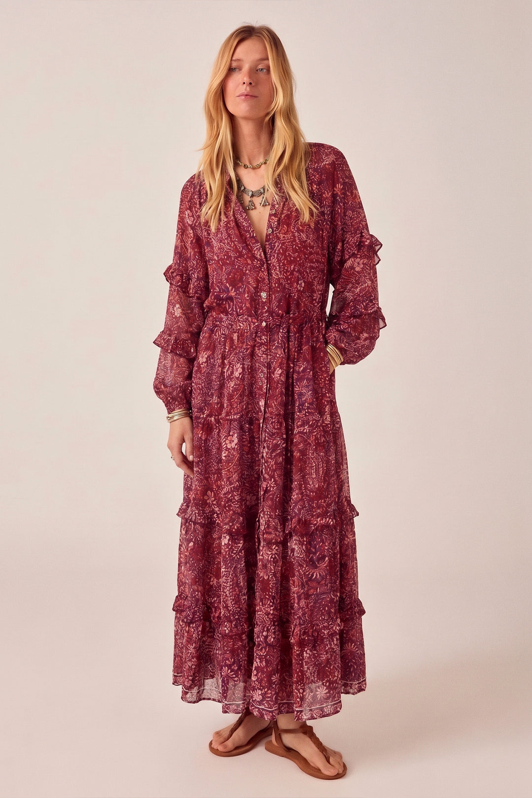 Paquita Dress in Red Mirage