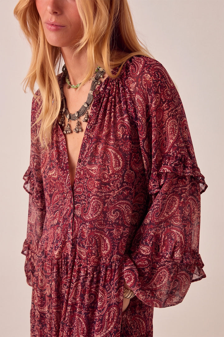 Paquita Dress in Red Mirage