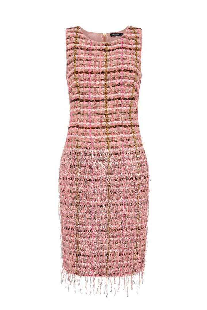 Paris Fringed Sequin Tweed Dress