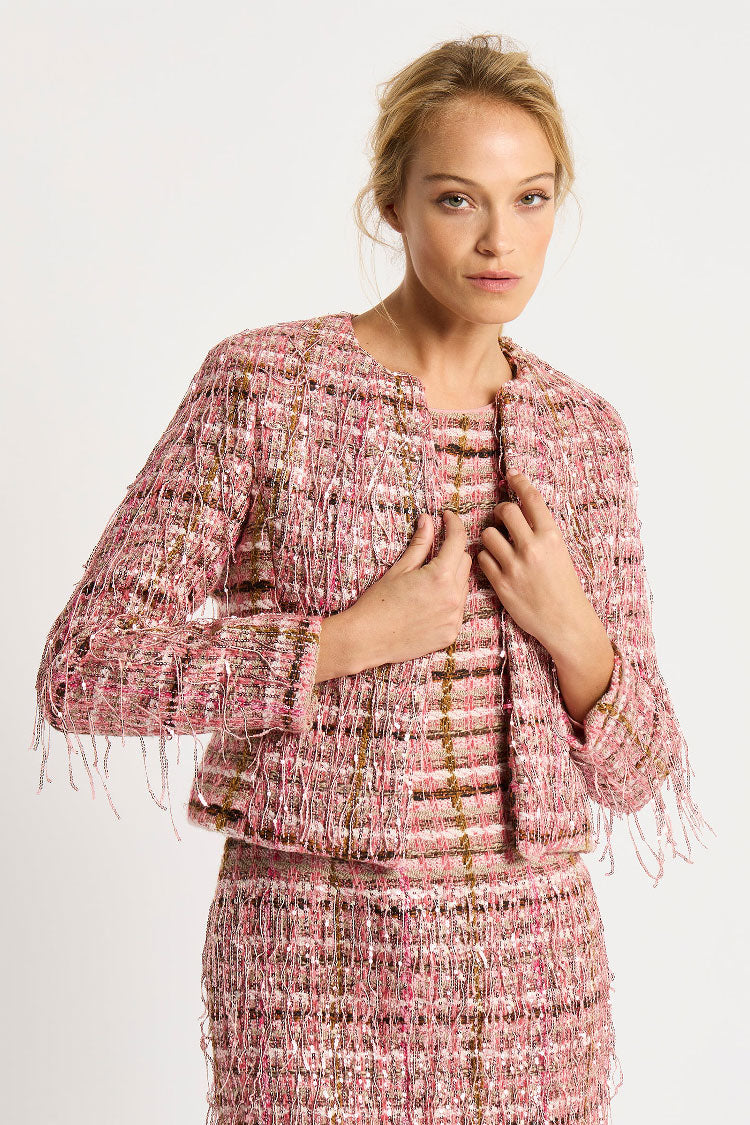 Paris Fringed Sequin Tweed Jacket