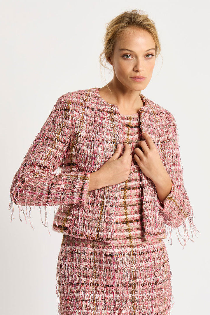 Paris Fringed Sequin Tweed Jacket