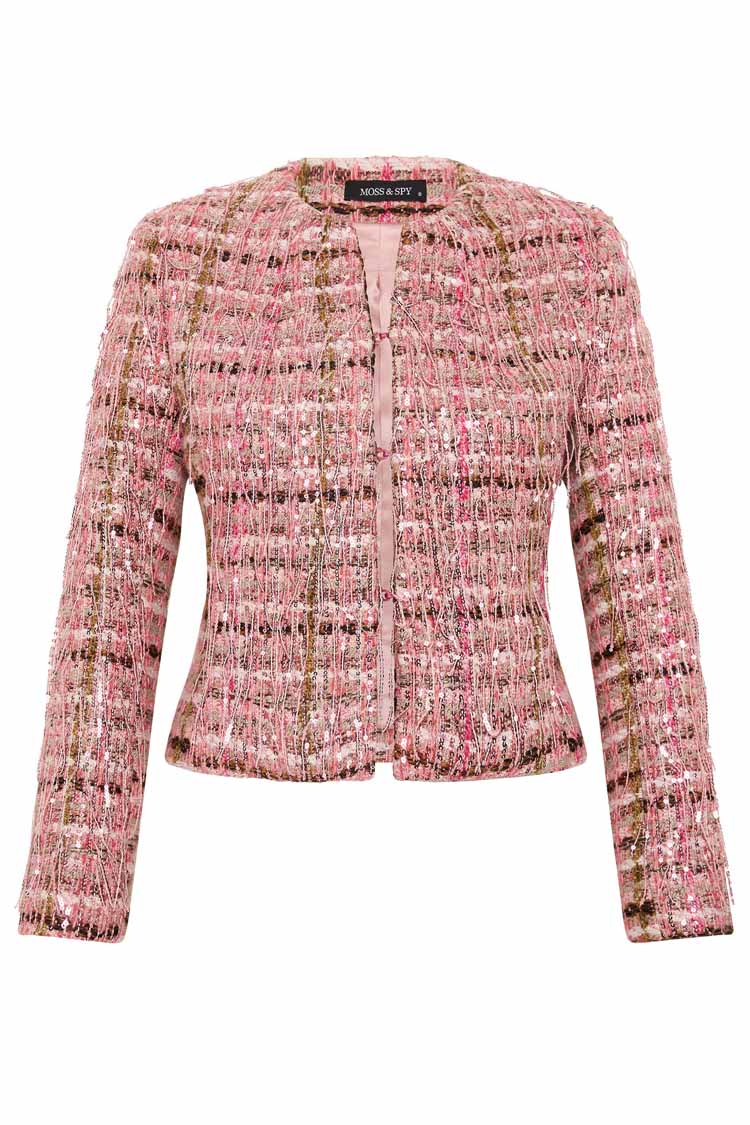 Paris Fringed Sequin Tweed Jacket