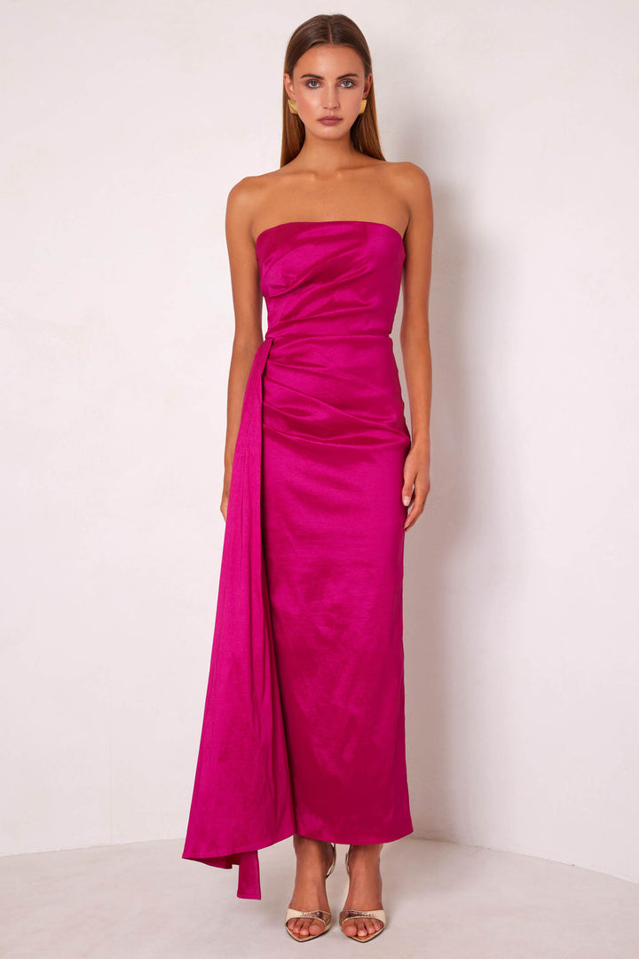 Paulina Maxi Dress in Raspberry