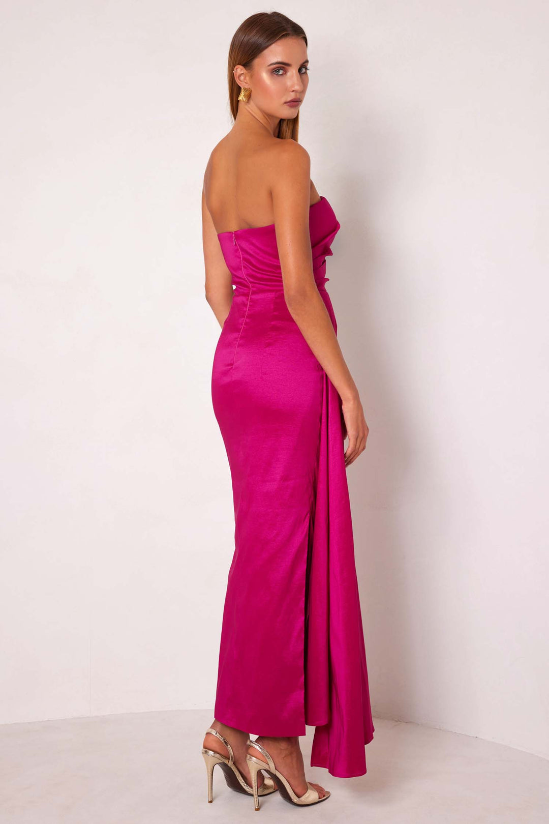 Paulina Maxi Dress in Raspberry