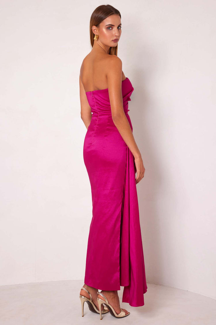 Paulina Maxi Dress in Raspberry