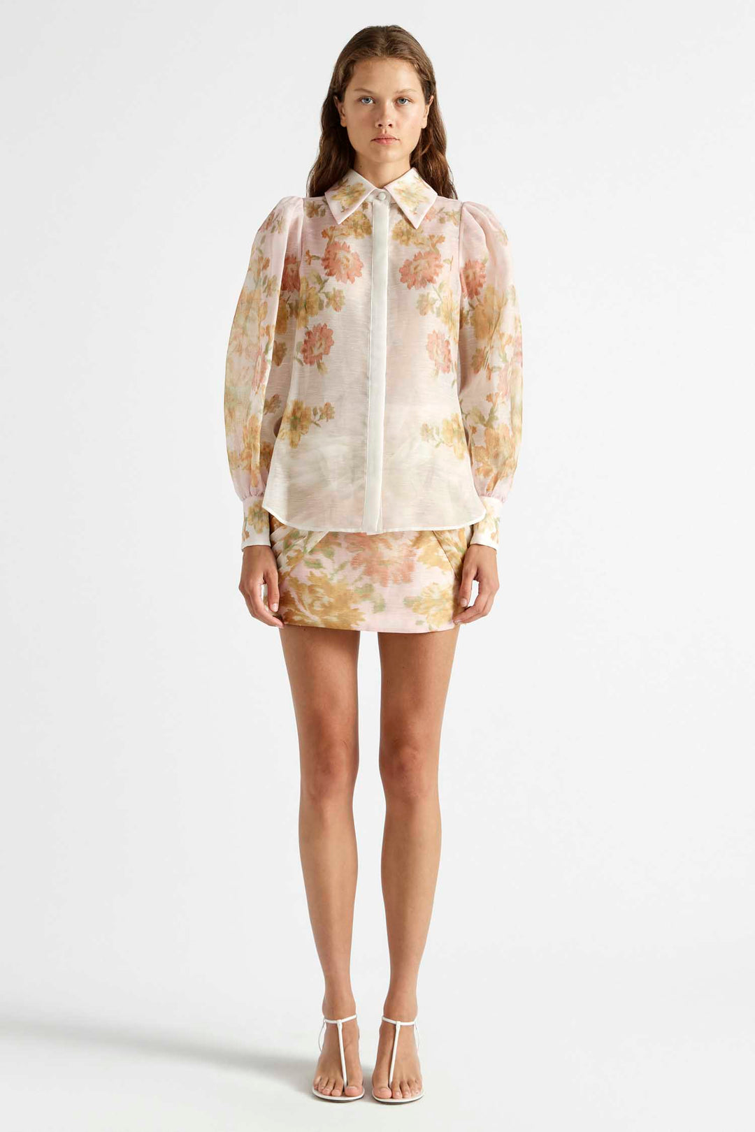 Peach Dream Balloon Sleeve Blouse