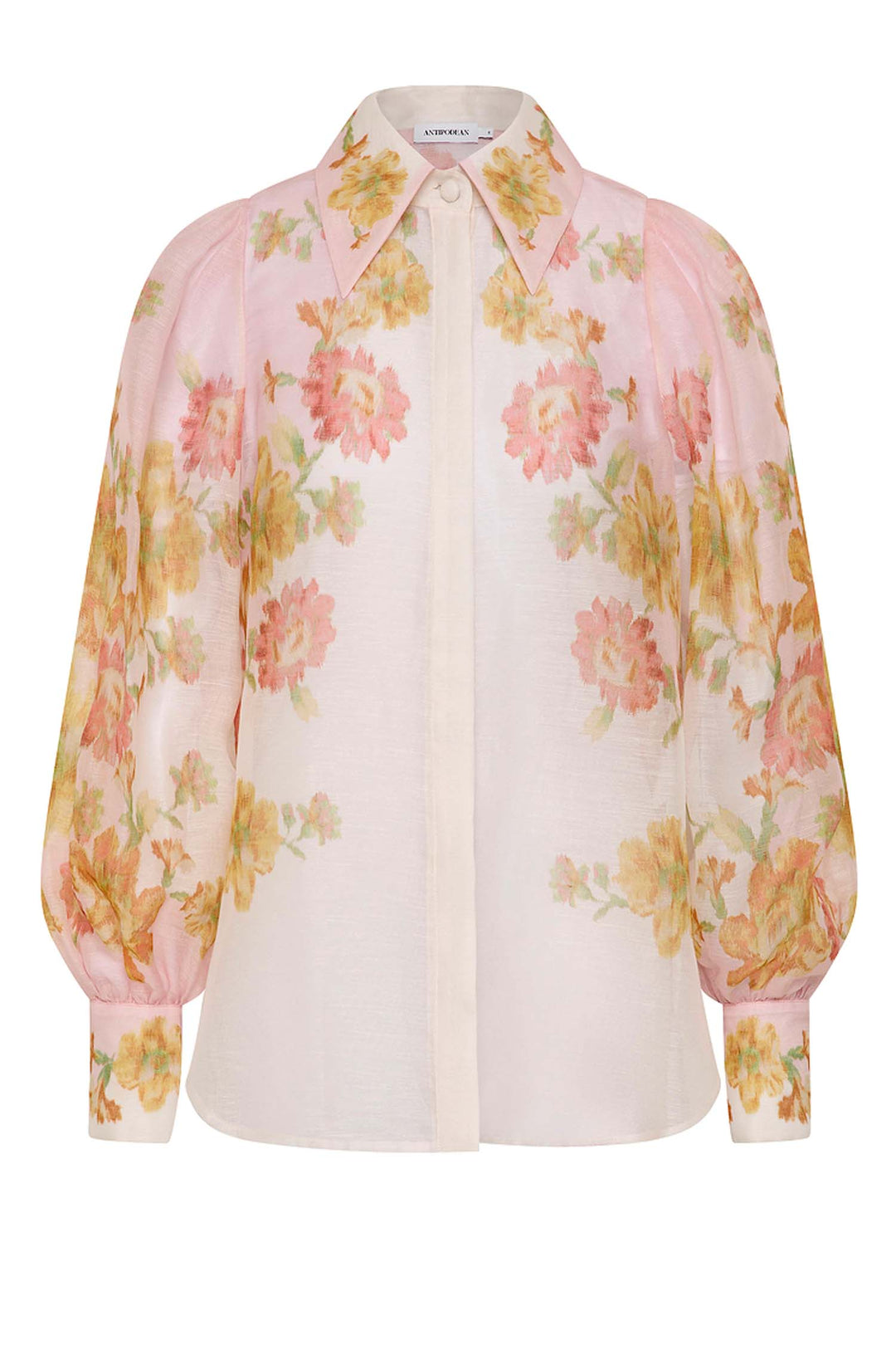 Peach Dream Balloon Sleeve Blouse