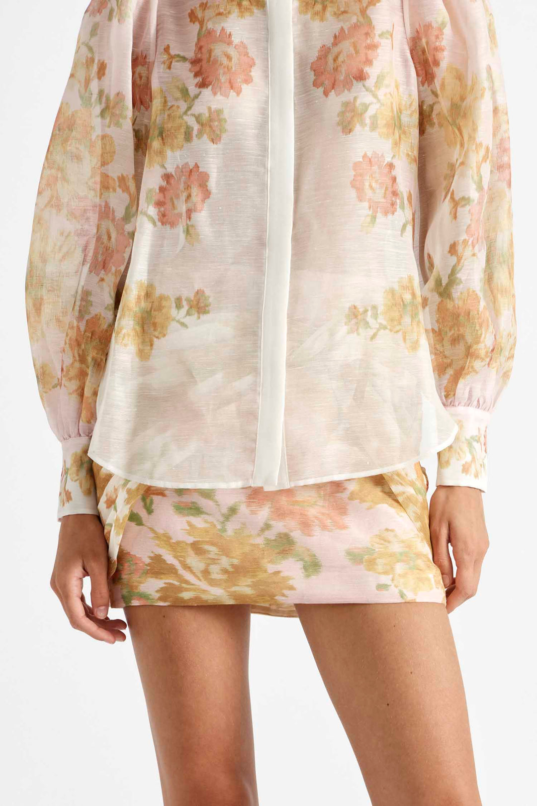 Peach Dream Balloon Sleeve Blouse