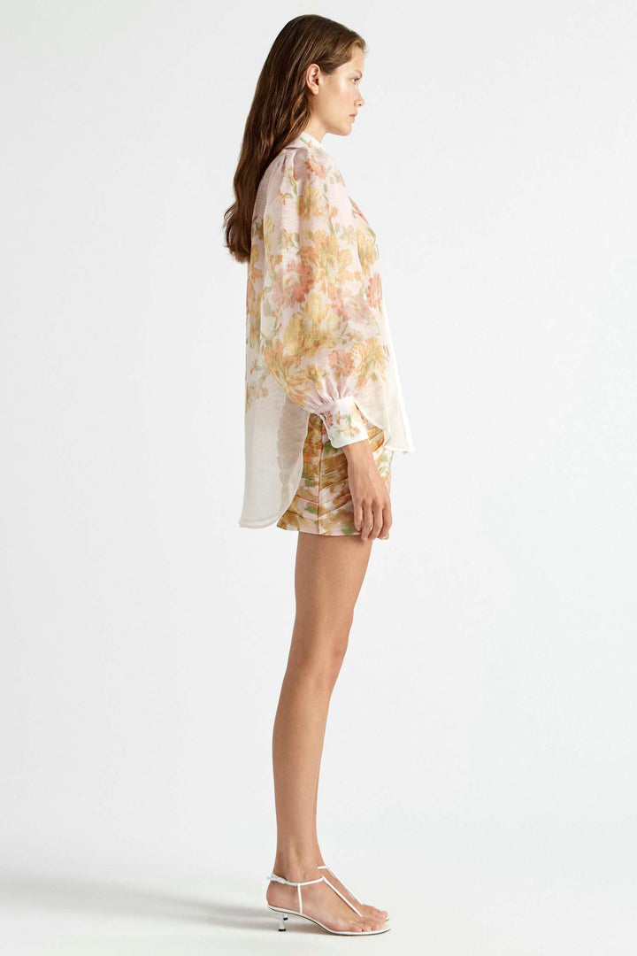 Peach Dream Balloon Sleeve Blouse