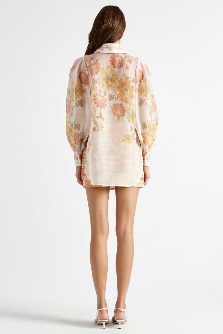Peach Dream Balloon Sleeve Blouse