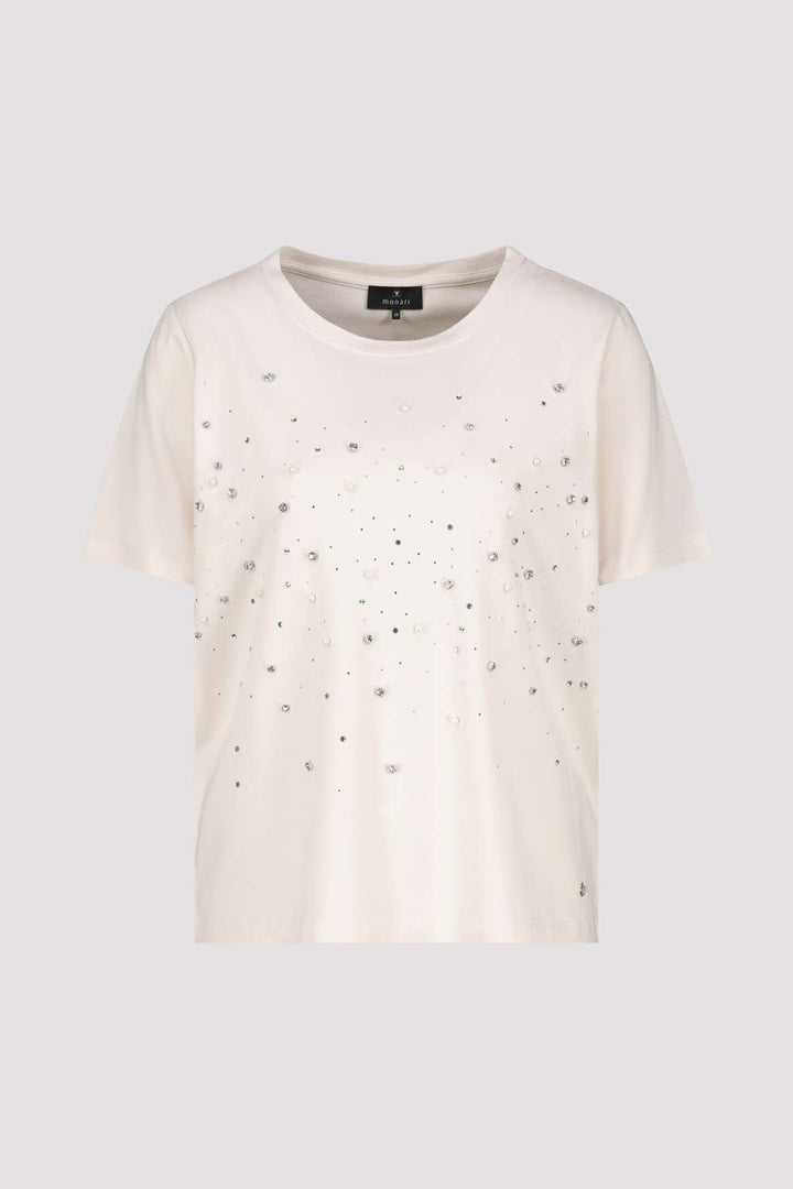 Pearl + Jewel Tee in Beige