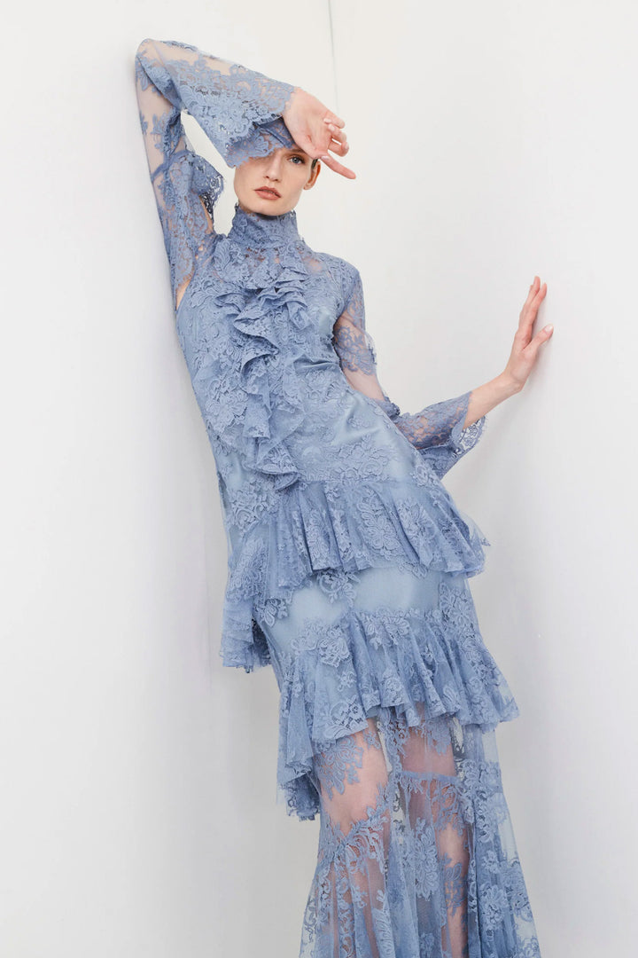 Penelope Dress in Cornflour Blue