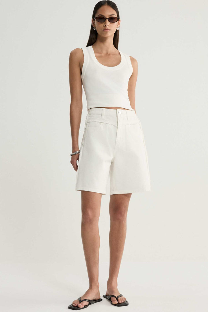 Perkins Denim Short in Ivory