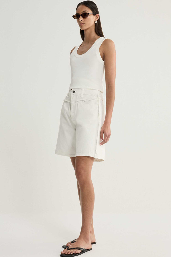 Perkins Denim Short in Ivory