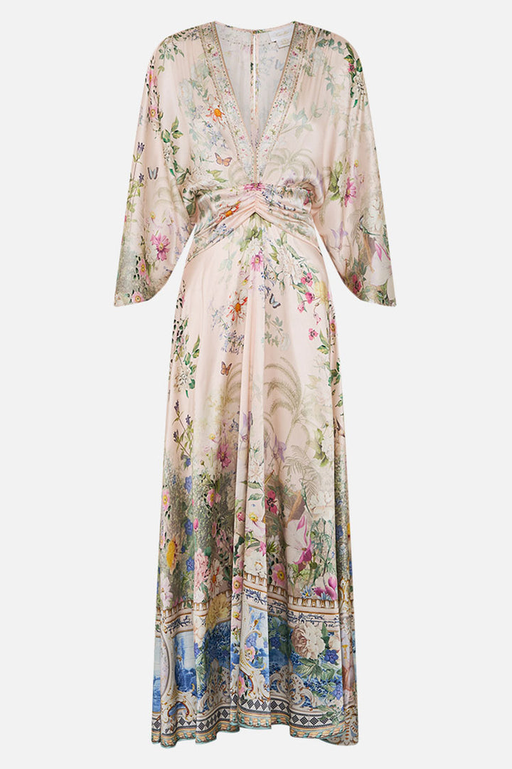 Petal Sleeve Long Dress in Palacio Playground