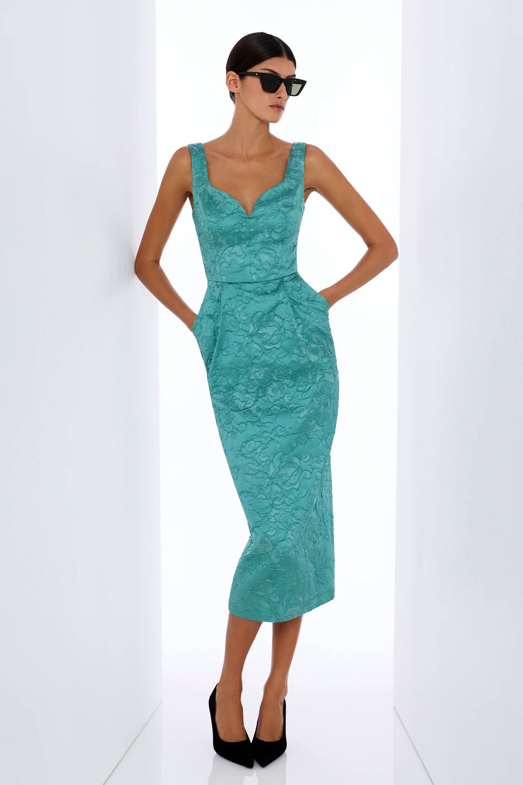 Philippa Shift Dress in Jade