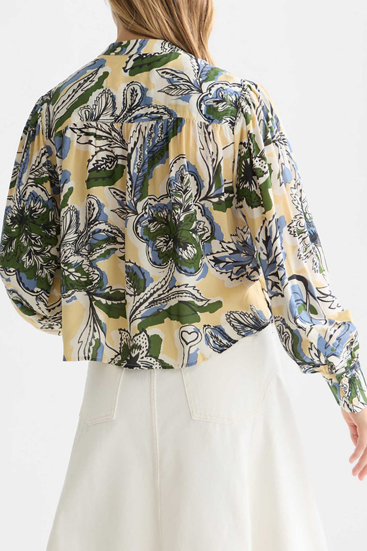 Pin Tuck L/S Shirt in Lucky Bandana Multi Parsnip