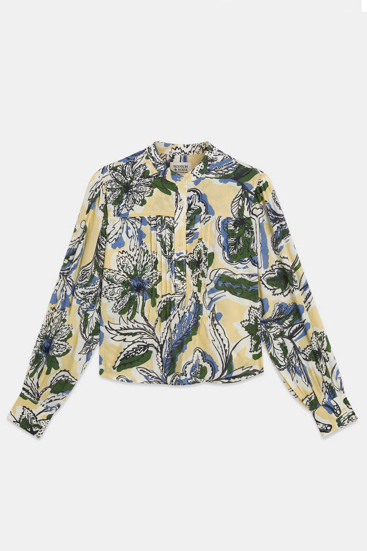 Pin Tuck L/S Shirt in Lucky Bandana Multi Parsnip
