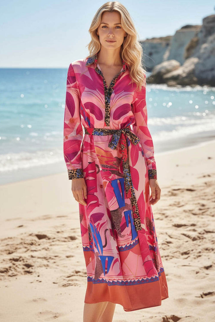 Pink Butterfly Midi Dress