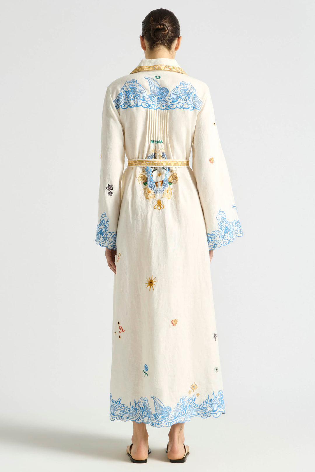 Pipeline Scallop Hem Kaftan Dress in Mist