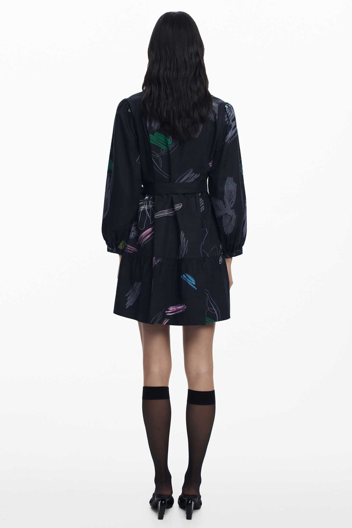 Pisos Shirt Dress in Black