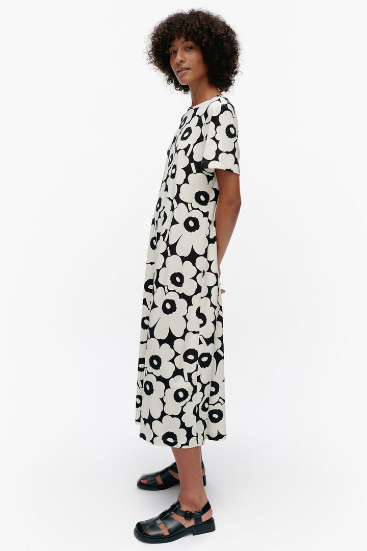 Pisteinen Unikko Cotton Jersey Dress in Off-White