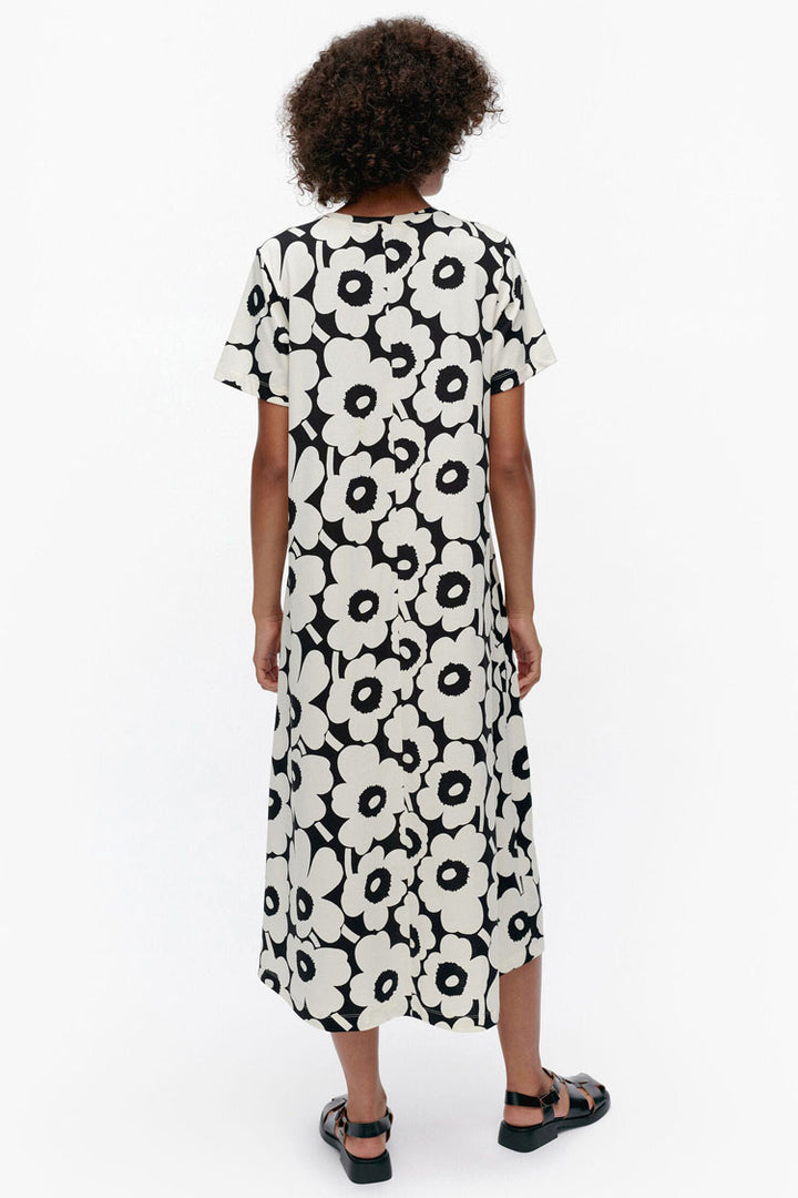 Pisteinen Unikko Cotton Jersey Dress in Off-White