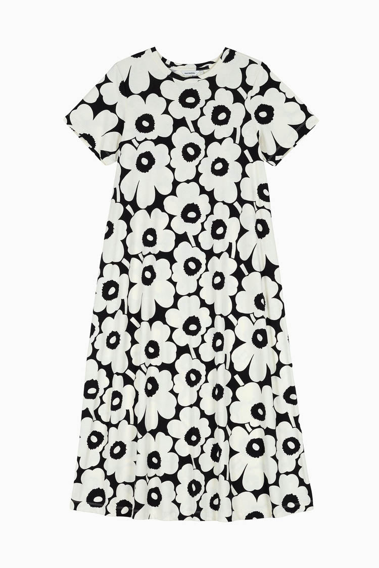 Pisteinen Unikko Cotton Jersey Dress in Off-White