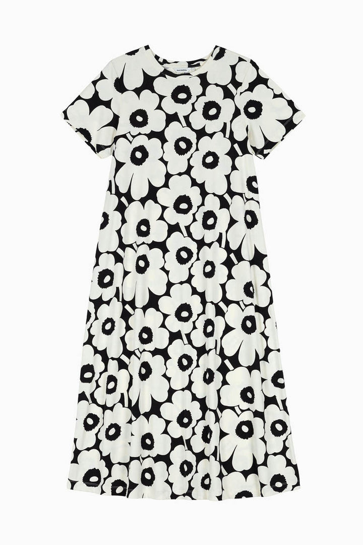 Pisteinen Unikko Cotton Jersey Dress in Off-White